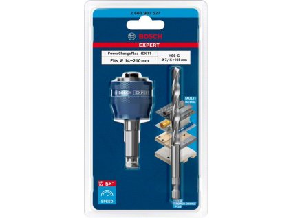 BOSCH Adaptér EXPERT Power Change Plus pro děrovku, 11 mm, vrták HSS-G, 7,15 × 105 mm, 2 ks