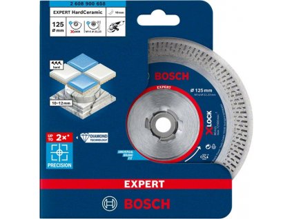 BOSCH Diamantový řezný kotouč EXPERT HardCeramic X-LOCK 125 × 22,23 × 1,4 × 10 mm