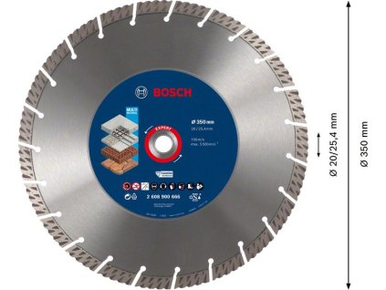 BOSCH Diamantový dělicí kotouč EXPERT MultiMaterial 350 × 20/25,40 × 3,3 × 15 mm