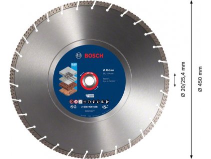 BOSCH Diamantový dělicí kotouč EXPERT MultiMaterial 450 × 25,40 × 3,3 × 12 mm