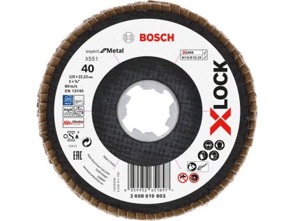 BOSCH Lamelový brusný kotouč X551 Expert for Metal s upínáním X-LOCK