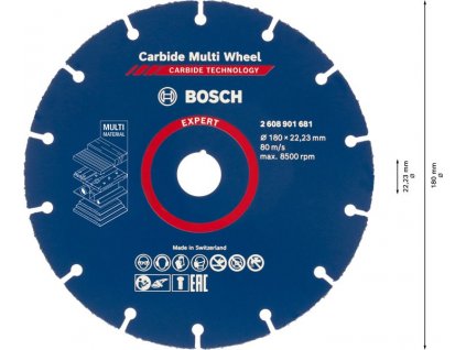 BOSCH Víceúčelový řezací kotouč EXPERT Carbide Multi Wheel 180 mm, 22,23 mm