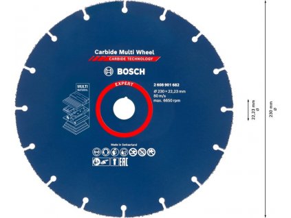 BOSCH Víceúčelový řezací kotouč EXPERT Carbide Multi Wheel 230 mm, 22,23 mm