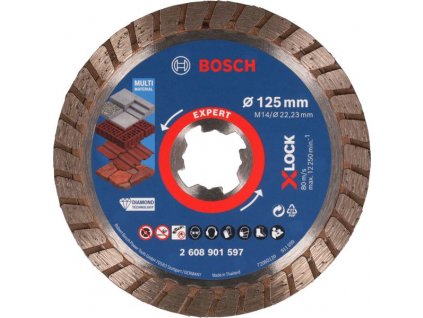 BOSCH Diamantový řezací kotouč EXPERT MultiMaterial X-LOCK 125 × 22,23 × 2,4 × 12 mm