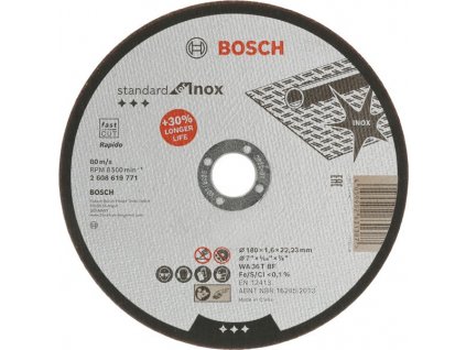 BOSCH Rovný řezací kotouč Standard for Inox 180 × 1,6 × 22,23 mm