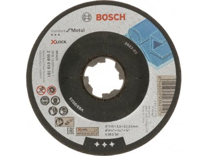 BOSCH Řezací kotouč X-LOCK Standard for Metal s prolomeným středem, 115 × 2,5 × 22,23 mm