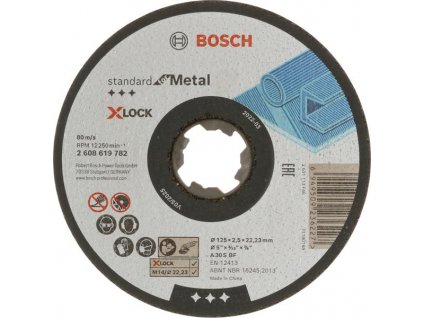 BOSCH Rovný řezací kotouč X-LOCK Standard for Metal 125 × 2,5 × 22,23 mm