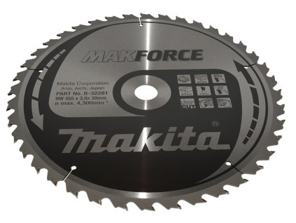 Kotouč pilový dřevo MAKFORCE 355x3x30mm 40Z = old B-08414 - B-32281