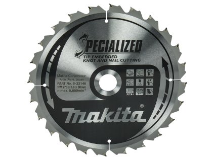 Kotouč pilový dřevo SPECIALIZED se zapuštěnými zuby 270x2.6x30mm 24Z = old B-09450 - B-33146
