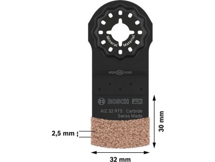 BOSCH Víceúčelový list PRO AIZ 32 RT5 pro multifunkční nářadí, 2,5 × 32 mm (2608669122)