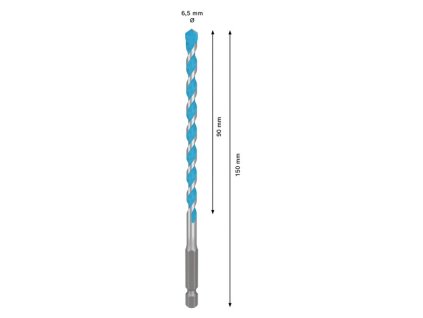 BOSCH Vrták EXPERT HEX-9 Multi Construction, 6,5 × 90 × 150