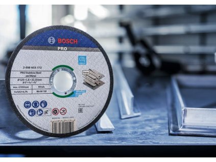 BOSCH Řezací kotouč PRO Stainless Steel and Metal, 125 × 1,6 × 22,23 mm