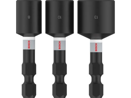 BOSCH Sada nástrčných klíčů PRO Nutsetter Impact, 8 × 50, 10 × 50, 13 × 50 mm, 3 ks
