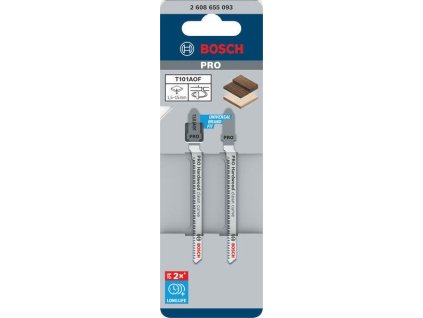 BOSCH Pilový plátek pro přímočaré pily s obrácenými zuby PRO Hardwood clean curve T101AOF, 83 mm, 2 ks