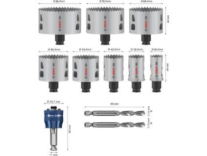 Bosch Sada děrovek PRO Multi Material PC Plus, 11 ks (2608594430)