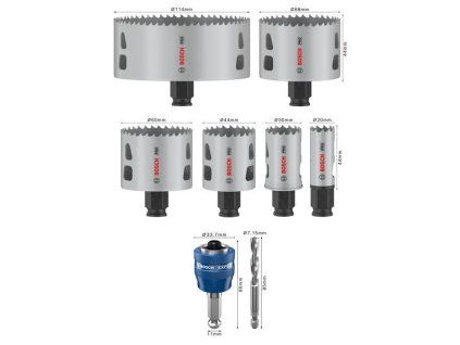Bosch Sada děrovek PRO Multi Material PC Plus, 8 ks (2608594431)