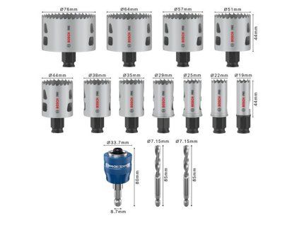 Bosch Sada děrovek PRO Multi Material PC Plus, 14 ks (2608594434)