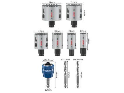 Bosch Sada děrovek PRO Multi Material PC Plus, 9 ks (2608594436)