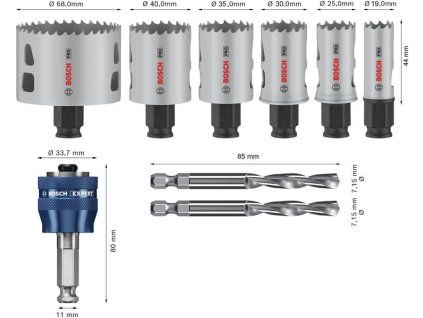 Bosch Sada děrovek PRO Multi Material PC Plus, 9 ks (2608594423)