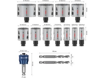 Bosch Sada děrovek PRO Multi Material PC Plus, 14 ks (2608594425)