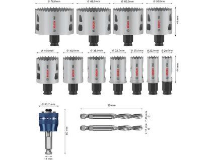 Bosch Sada děrovek PRO Multi Material PC Plus, 14 ks (2608594426)