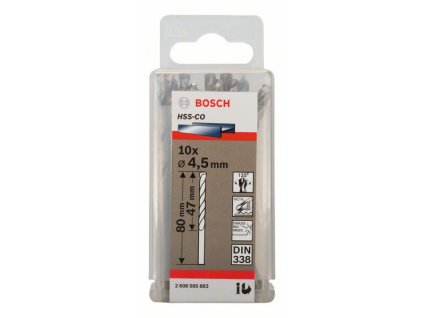 BOSCH Vrtáky do kovu HSS-Co, DIN 338