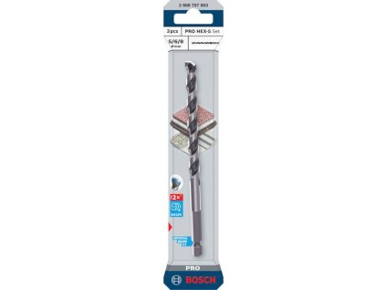 Bosch Sada vrtáků PRO HEX-5, 5 × 100, 6 × 100, 8 × 150 mm, 3 ks Professional (2608707003)