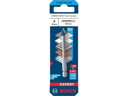 Bosch Vrták EXPERT HEX-9 Hard Ceramic 3 × 90 mm Professional (2608902303)