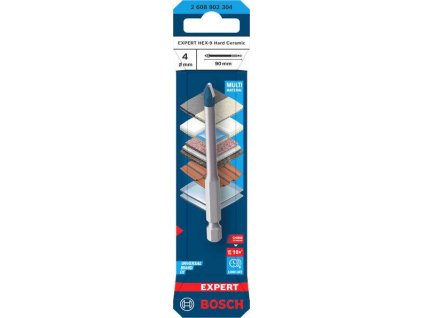 Bosch Vrták EXPERT HEX-9 Hard Ceramic 4 × 90 mm Professional (2608902304)