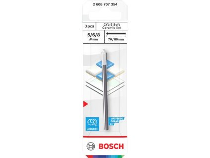 Bosch Sada vrtáků CYL-9 Soft Ceramic, 5 × 70; 6 × 80; 8 × 80 mm, 3 ks Professional (2608707354)