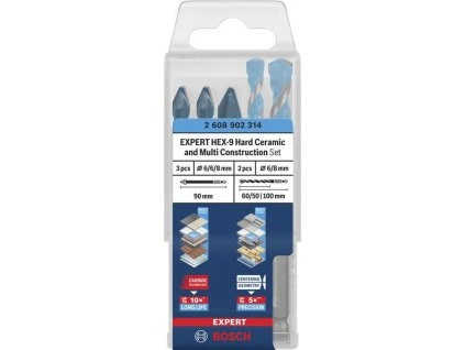 Bosch Sada EXPERT HEX-9 Hard Ceramic a HEX-9 Multi Construction, 5 ks (2608902314)