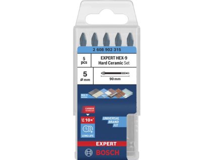 Bosch Sada vrtáků EXPERT HEX-9 Hard Ceramic, 5× 90 mm, 5 ks Professional (2608902315)