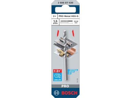 Bosch Vrták do kovu PRO Metal HSS-G, 1,5 × 18 × 40 mm Professional (2608577630)