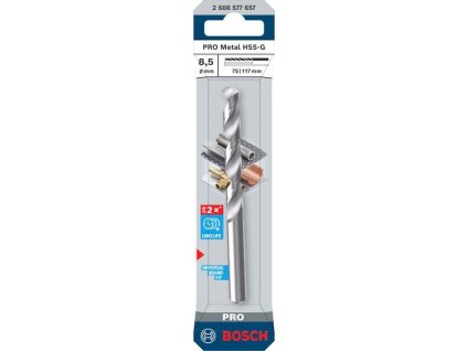 Bosch Vrták do kovu PRO Metal HSS-G, 8,5 × 75 × 117 mm Professional (2608577657)