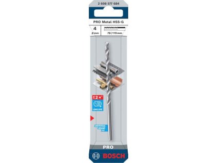 Bosch Vrták do kovu PRO Metal HSS-G, 4 × 78 × 119 mm Professional (2608577684)