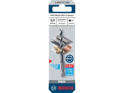 Bosch Vrták do kovu PRO Metal HSS-G Impact, 3,5 × 39 × 79 mm Professional (2608577569)