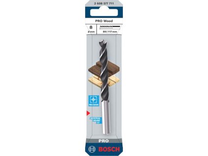 Bosch Vrták do dřeva PRO Wood, 8 × 80 × 117 mm Professional (2608577711)