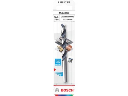 Bosch Vrták do kovu Metal HSS, 6,5 × 63 × 101 mm, stopka CYL Professional (2608577845)