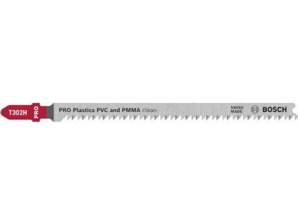 Bosch Pilový plátek pro přímočaré pily PRO Plastics PVC a PMMA clean T302H, 132 mm, 3 ks Professional (2608667052)