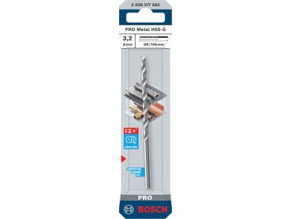Bosch Vrták do kovu PRO Metal HSS-G, 3,2 × 69 × 106 mm Professional (2608577682)