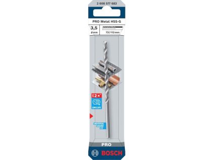 Bosch Vrták do kovu PRO Metal HSS-G, 3,5 × 73 × 112 mm Professional (2608577683)