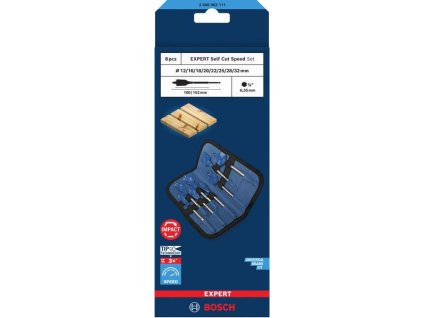 Bosch Sada plochých vrtáků EXPERT Self Cut Speed, 12/16/18/20/22/25/28/32 mm, 8 ks Professional (2608902111)