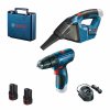 BOSCH GSB 120 LI + akumulátorový vysavač GAS 12V + 2× akumulátor GBA 12V 2.0Ah v kartonové krabici (0615990M45)