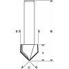 Bosch Drážkovací fréza tvaru V PRO, 90° × Ø 12,7, stopka 6 mm (2608628447)
