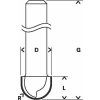 Bosch Žlábkovací fréza PRO, R 8, stopka 6 mm (2608628452)