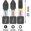 BOSCH Sada šroubovacích bitů PRO Impact, PH2 (5×), PZ2 (5×), T20 (5×), T25 (5×), T30 (5×), 25 mm, 10 × 25 ks (2608521U63)