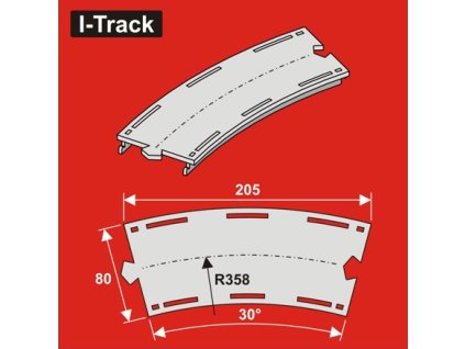 1596 h0 oblouk segment 1 kolej r 358mm 30 s 80mm 6ks