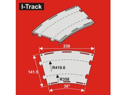 1599 h0 oblouk 2 kolej r 358 419 6mm 30 6ks