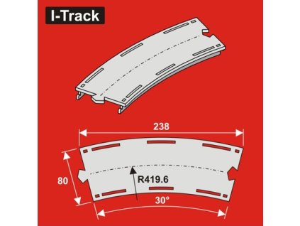 1602 h0 oblouk segment 1 kolej r 419 6mm 30 s 80mm 6ks