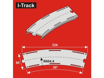 1686 h0 oblouk segment 1 kolej r 604 4mm 30 s 80mm 6ks